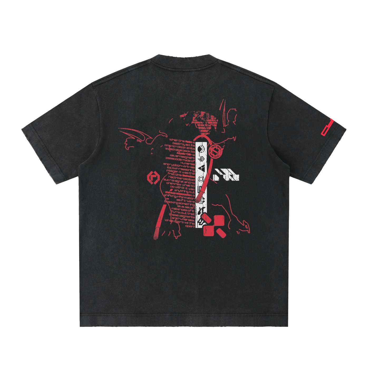 CYBE RUNNER 001 Black Distressed T-Shirt