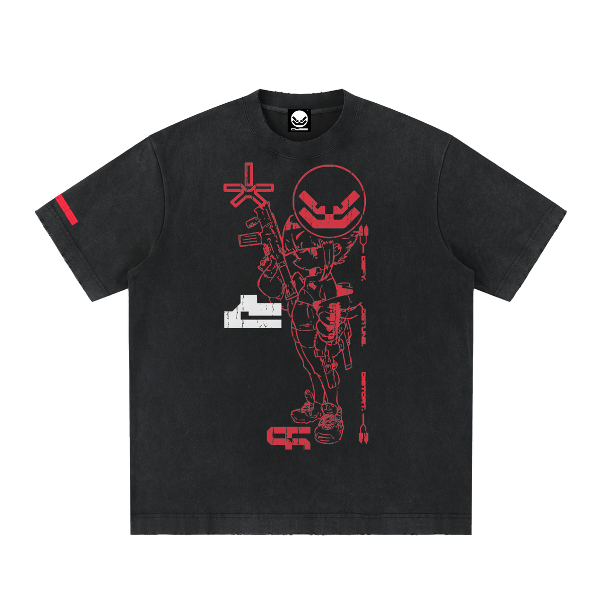 CYBE RUNNER 001 Black Distressed T-Shirt
