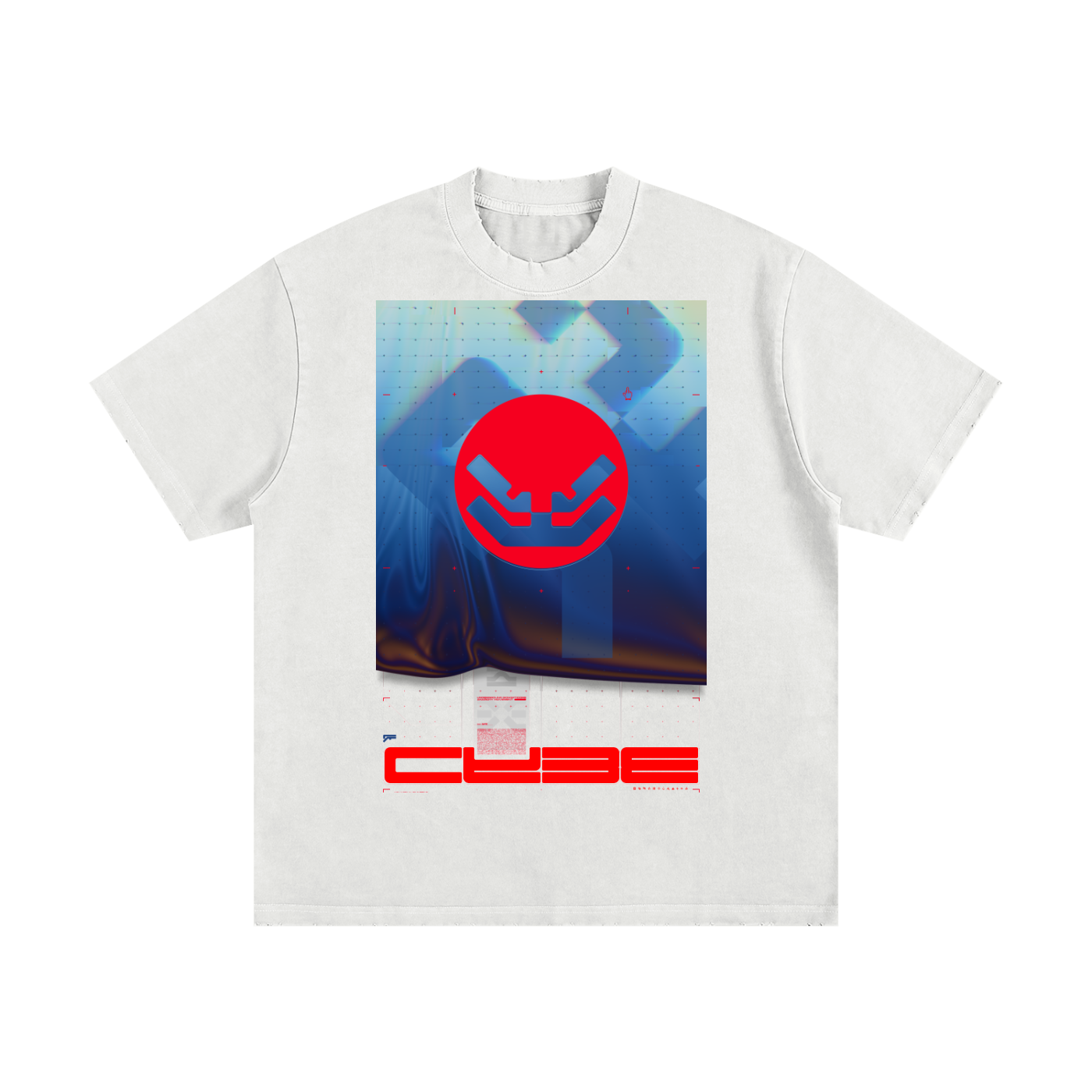 CYBE Heavyweight Vintage Washed Frayed T-Shirt