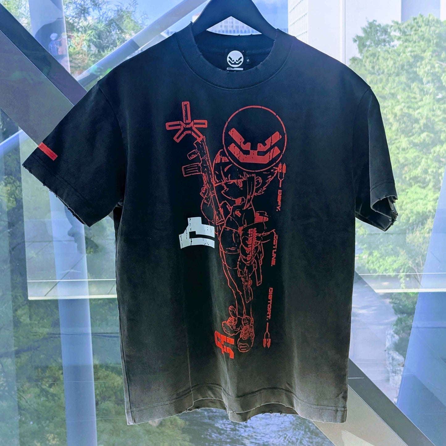 CYBE RUNNER 001 Black Distressed T-Shirt
