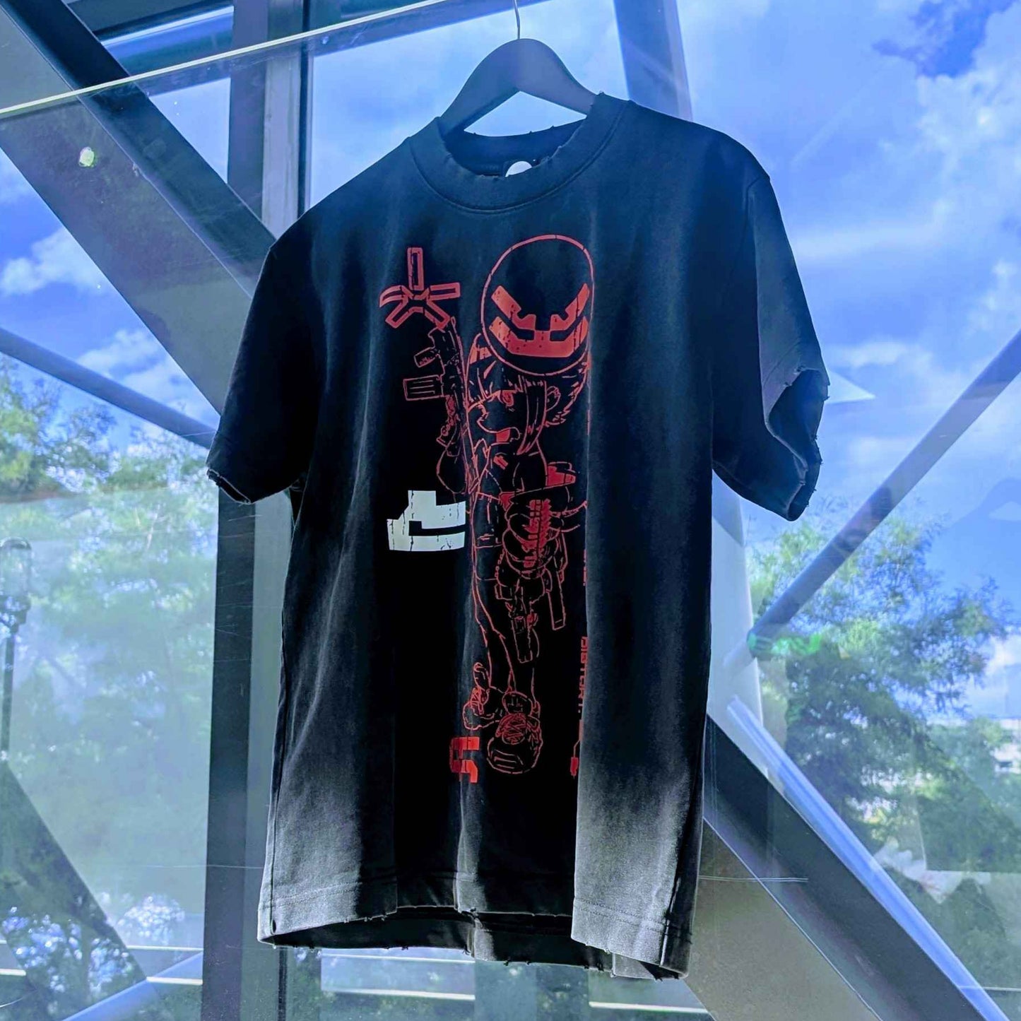 CYBE RUNNER 001 Black Distressed T-Shirt