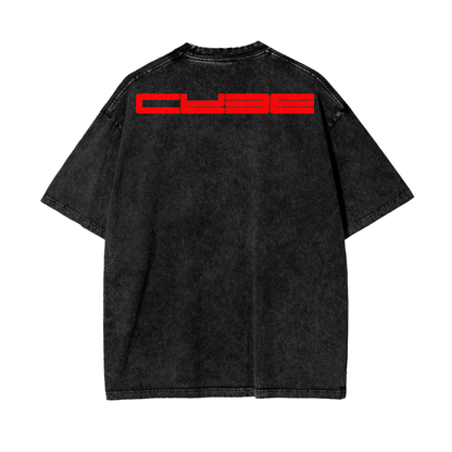CYBE Front Logo Oversize Snow Washed T-Shirt