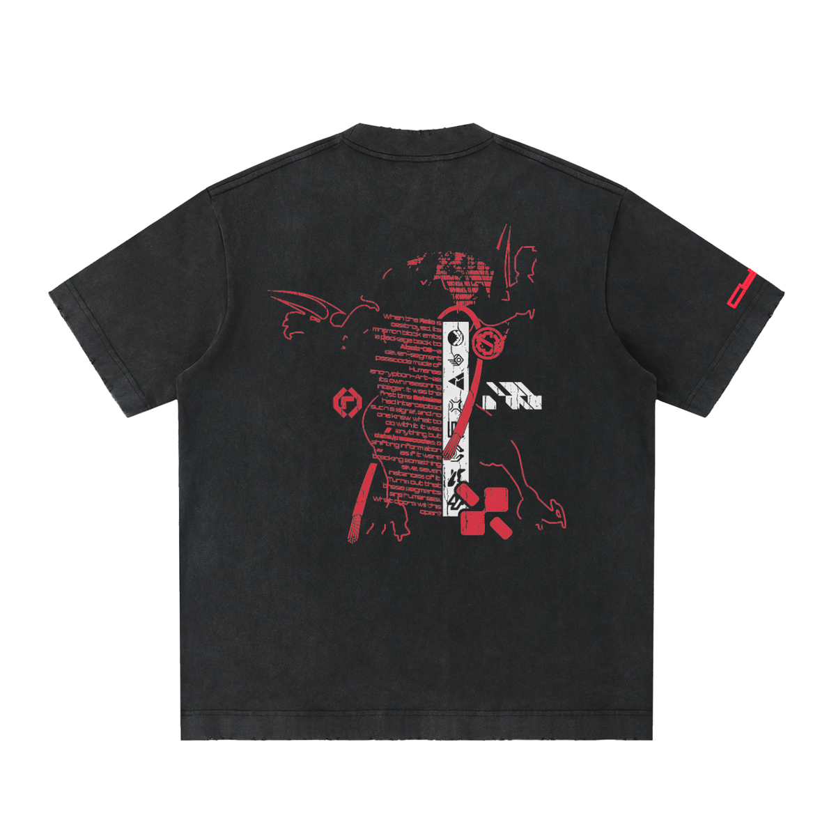CYBE RUNNER 001 Black Distressed T-Shirt