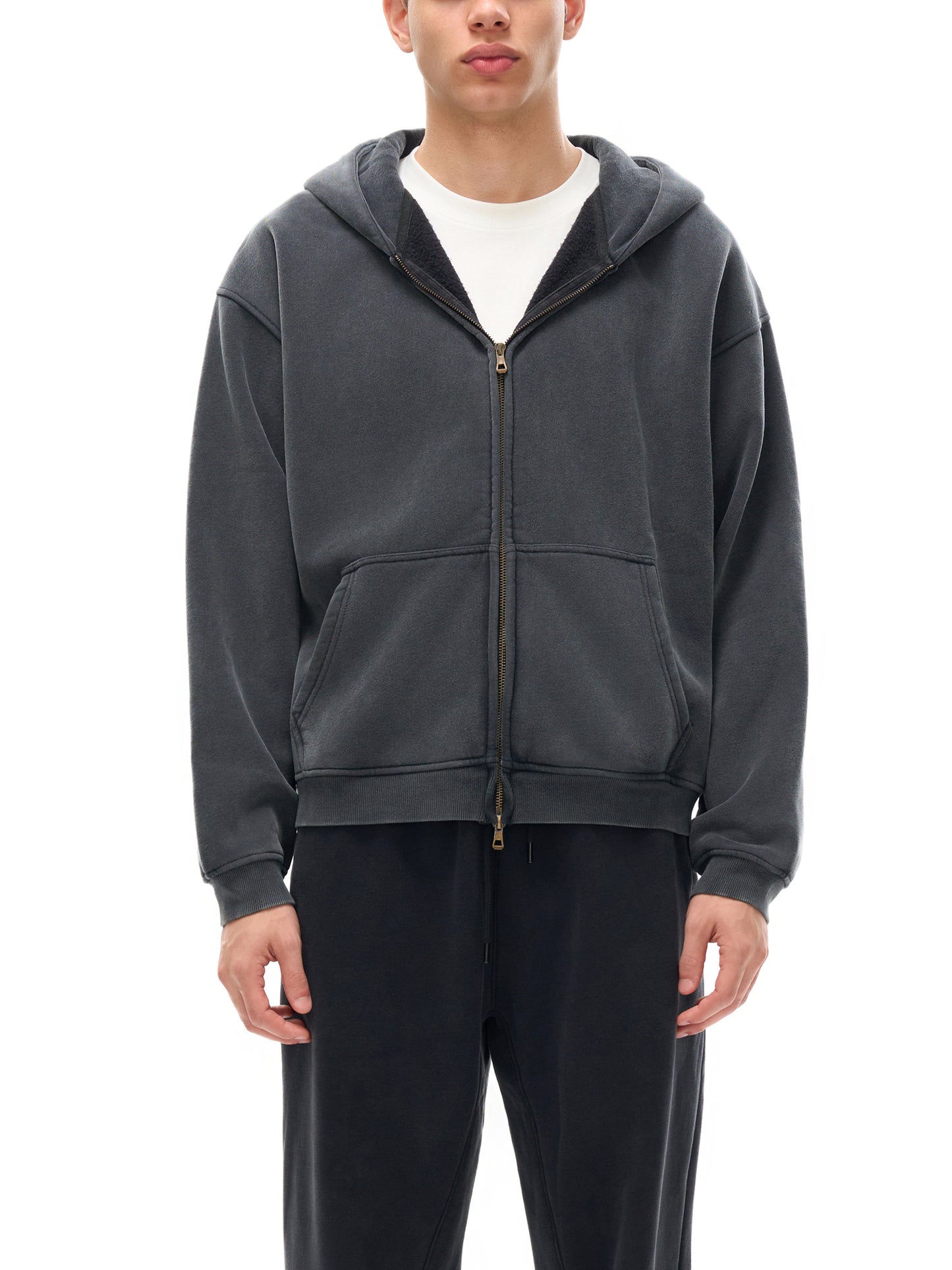 Zip-Through Boxy Hoodie